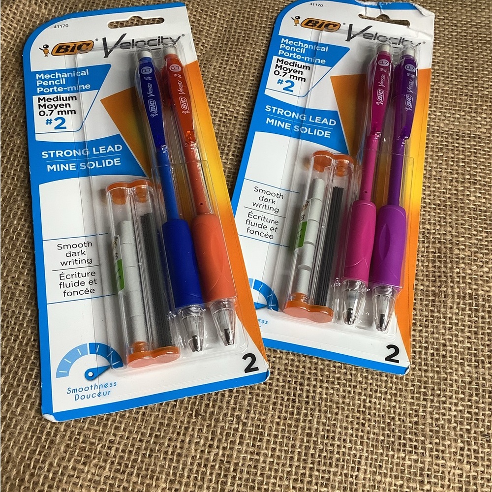 Blue and Purple Office Pens with Metallic Accents
